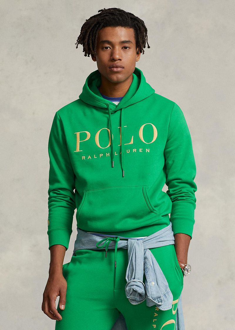 Sudadera Con Capucha Polo Ralph Lauren Hombre Logo-Embroidered Fleece Chile Verde PDXVU-0287